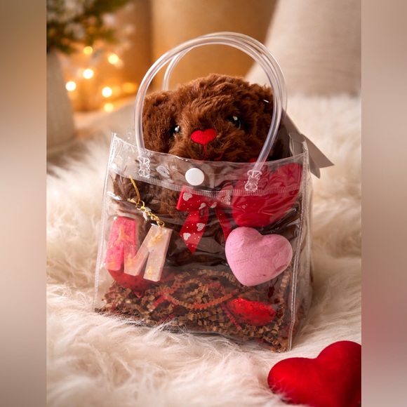 Valentine Teddy Gift Set w/ Personalized Letter Charm – Ready-to-Gift Love Bag - Picture 3 of 7